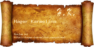 Hager Karmelina névjegykártya
